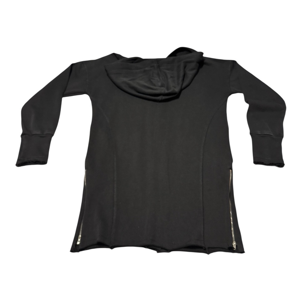 FATE Black Hooded Cloak Unisex Size M | Gothic Grunge Cape Raw Hem Distressed - Picture 6 of 11